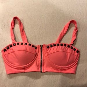 Pacsun studded zip-up swim top